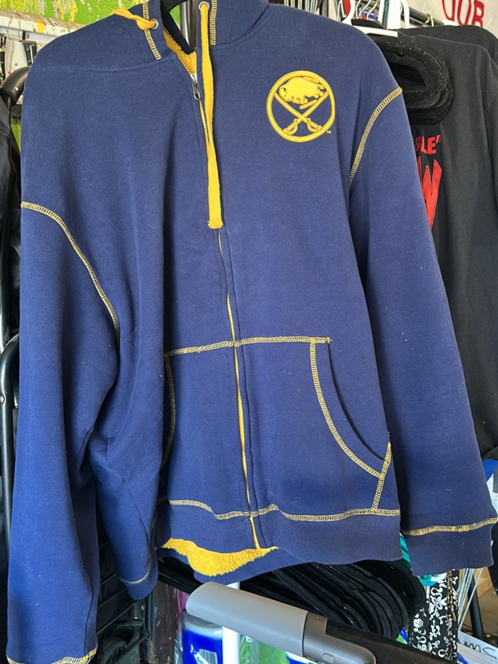 Buffalo Sabres NHL Navy and Gold Full-Zip Sweater Jacket